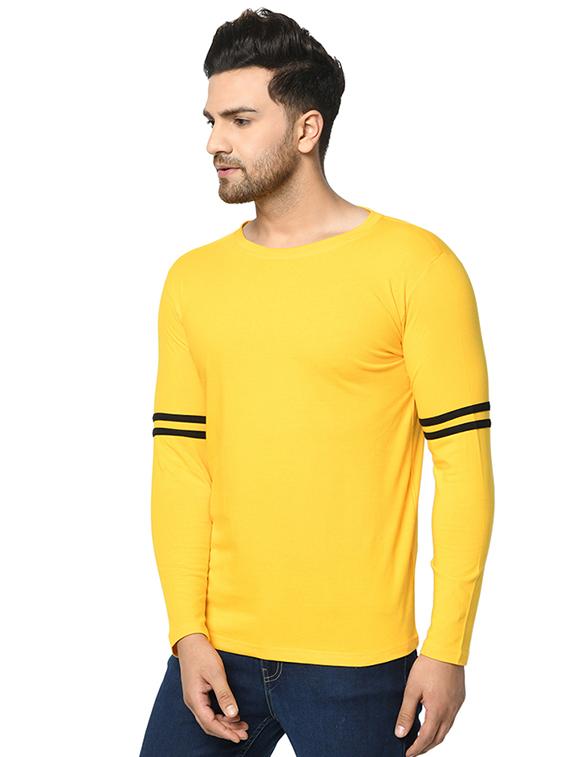 yellow solid taped t-shirt - 17436920 - Zoom Image - 3