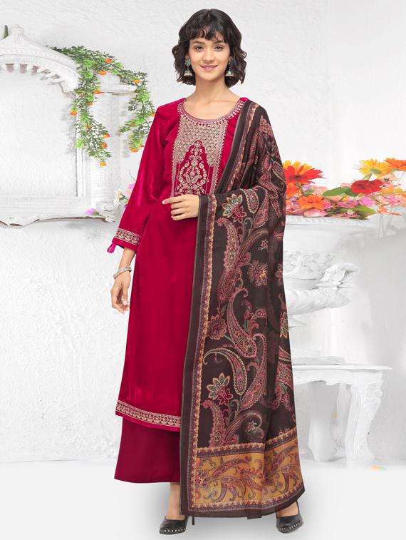 embroidered unstitched palazzo suit - 17437213 - Zoom Image - 1