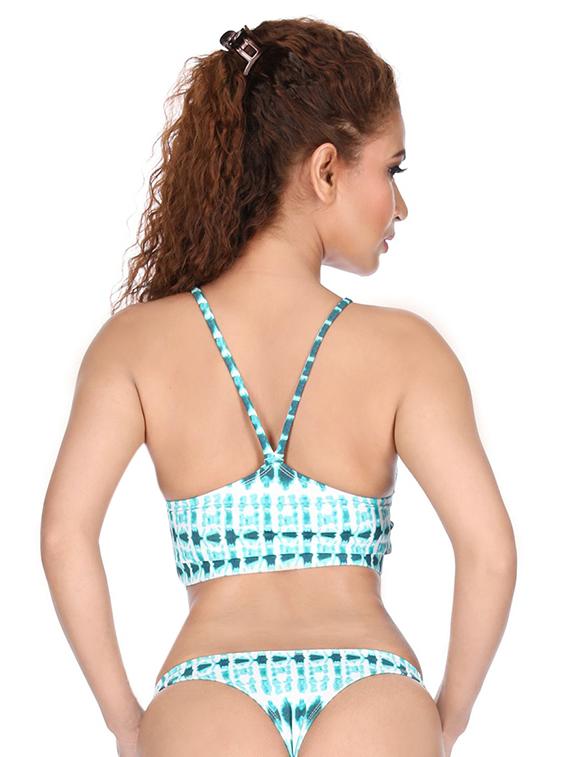 halter neck tie dye two piece swimsuit - 17437646 - Zoom Image - 3