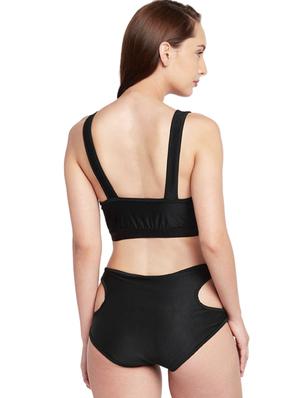 black solid swimwear set - 17437651 - Standard Image - 2
