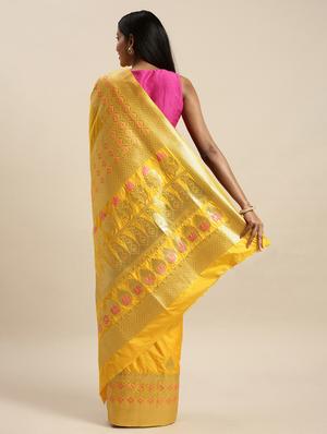 self design woven saree with blouse - 17437659 - Standard Image - 2