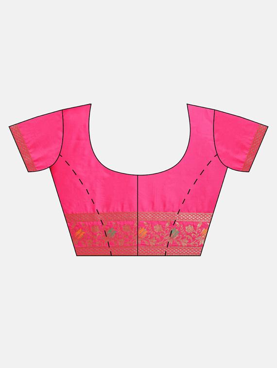 magenta woven saree with blouse - 17437660 - Zoom Image - 3