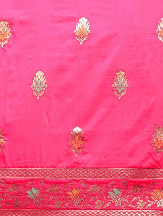 magenta woven saree with blouse - 17437660 - Zoom Image - 4