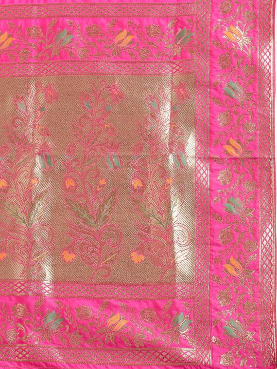 magenta woven saree with blouse - 17437660 - Zoom Image - 5