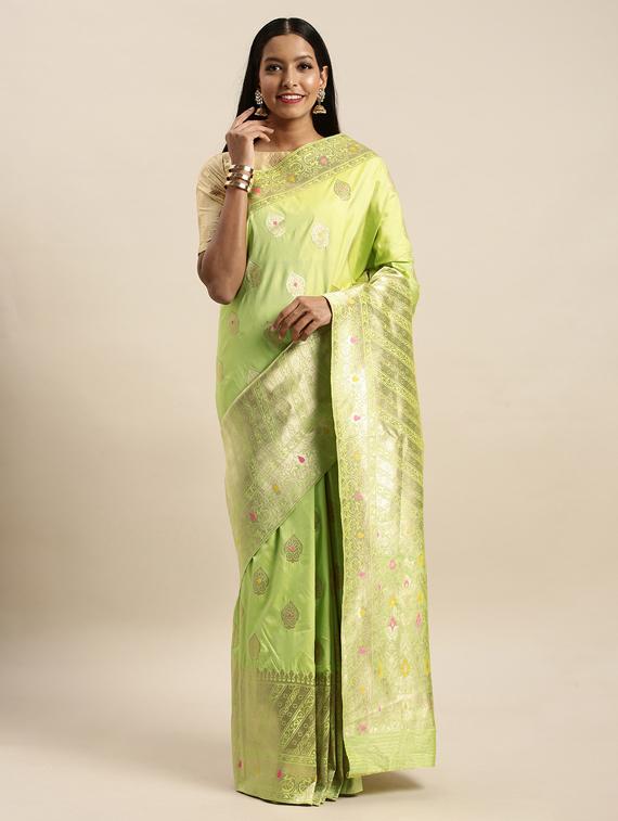 self design woven saree with blouse - 17437661 - Zoom Image - 1