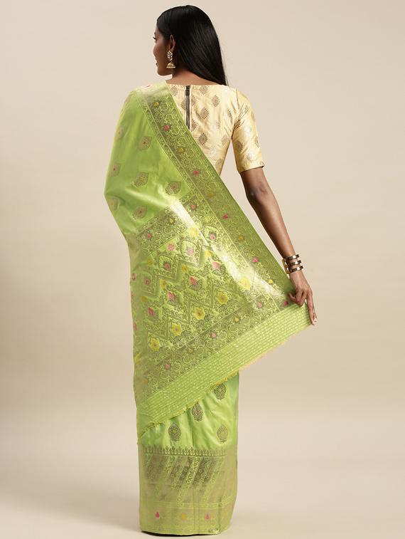 self design woven saree with blouse - 17437661 - Zoom Image - 2