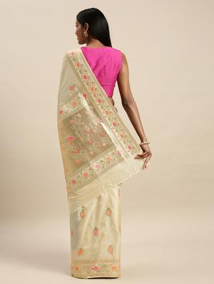 self design woven saree with blouse - 17437664 - Standard Image - 2