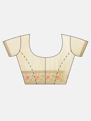 self design woven saree with blouse - 17437664 - Standard Image - 3