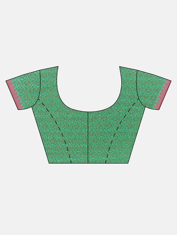 self design handloom saree with blouse - 17437708 - Zoom Image - 3