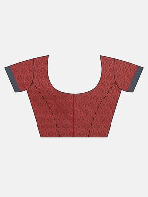 self design handloom saree with blouse - 17437709 - Standard Image - 3