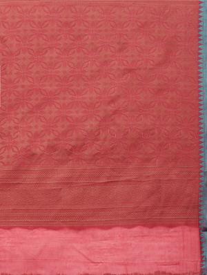 self design handloom saree with blouse - 17437709 - Standard Image - 5