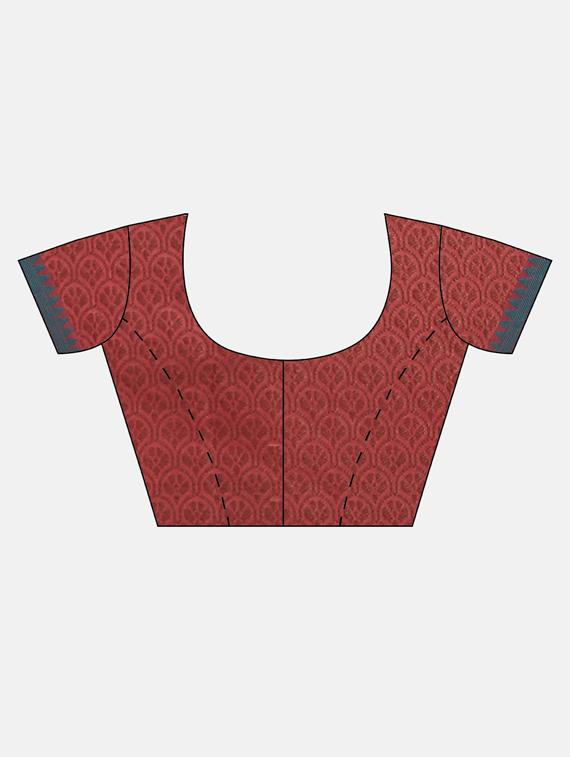 self design handloom saree with blouse - 17437709 - Zoom Image - 3