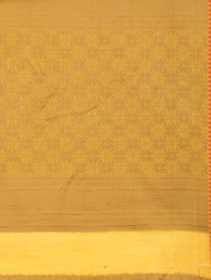 mustard cotton handloom saree with blouse - 17437710 - Standard Image - 5
