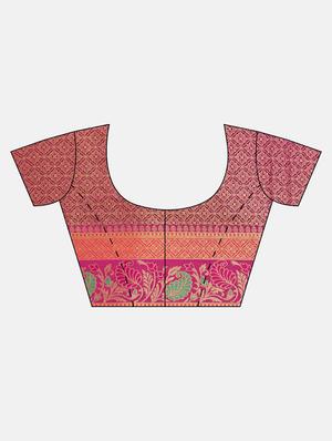 bordered banarasi saree with blouse - 17437745 - Standard Image - 3