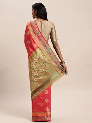 bordered banarasi saree with blouse - 17437746 - Standard Image - 2