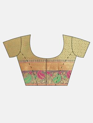 bordered banarasi saree with blouse - 17437746 - Standard Image - 3