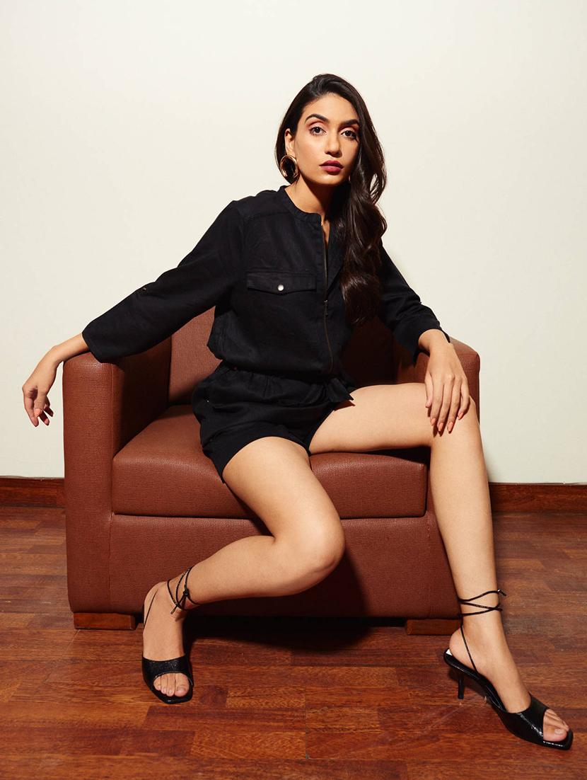 tie front solid romper - 17437908 - Zoom Image - 6
