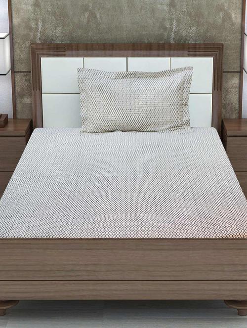cotton single bedsheet with 1 pillow cover - 17438034 - Standard Image - 1