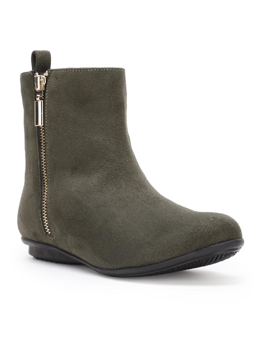 green suede ankle boots - 17438106 - Zoom Image - 1
