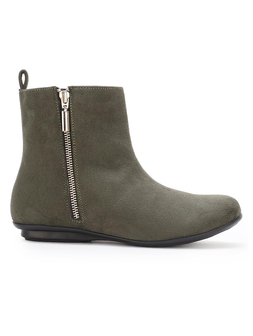 green suede ankle boots - 17438106 - Zoom Image - 2