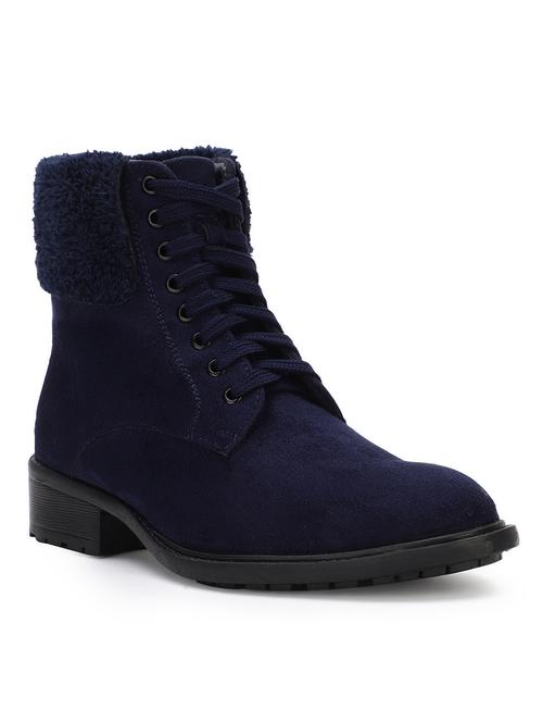 navy suede ankle boots - 17438110 - Standard Image - 1