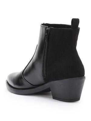 black faux leather ankle boots - 17438122 - Standard Image - 3