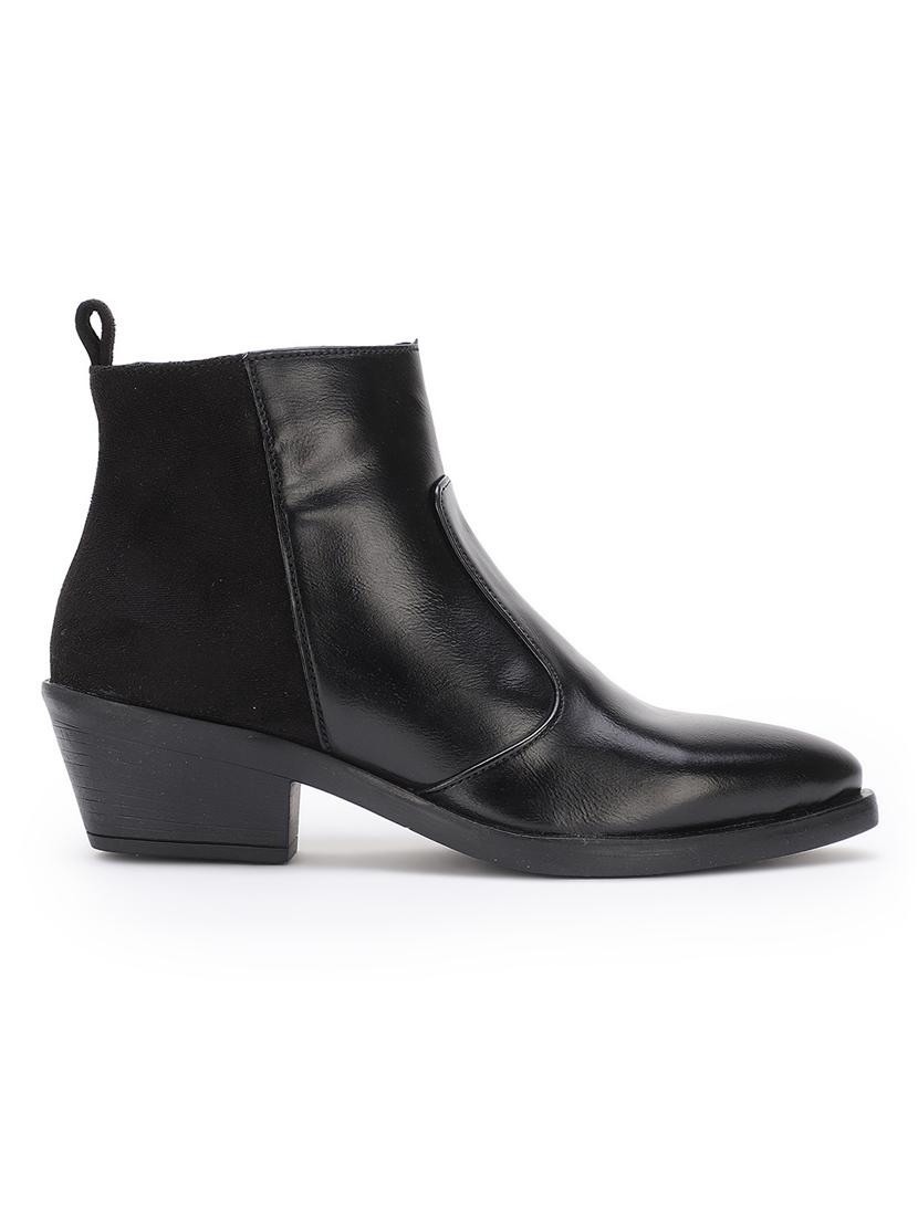 black faux leather ankle boots - 17438122 - Zoom Image - 2