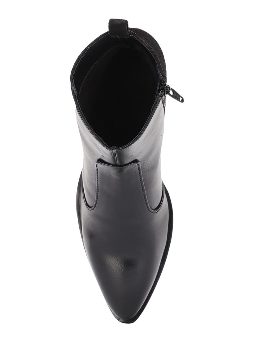 black faux leather ankle boots - 17438122 - Zoom Image - 4