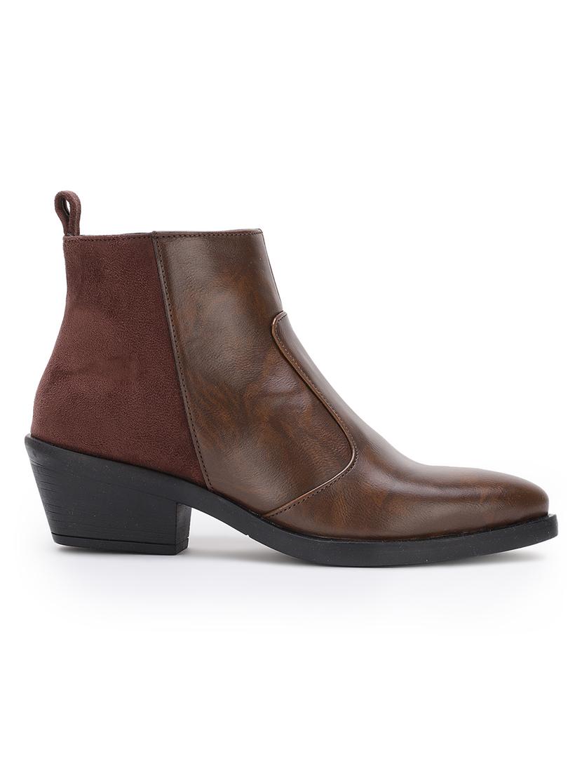 brown faux leather ankle boots - 17438123 - Zoom Image - 2