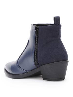 blue faux leather ankle boots - 17438124 - Standard Image - 3