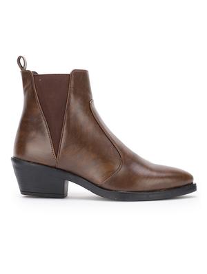 brown faux leather ankle boots - 17438126 - Standard Image - 2