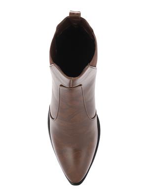brown faux leather ankle boots - 17438126 - Standard Image - 4