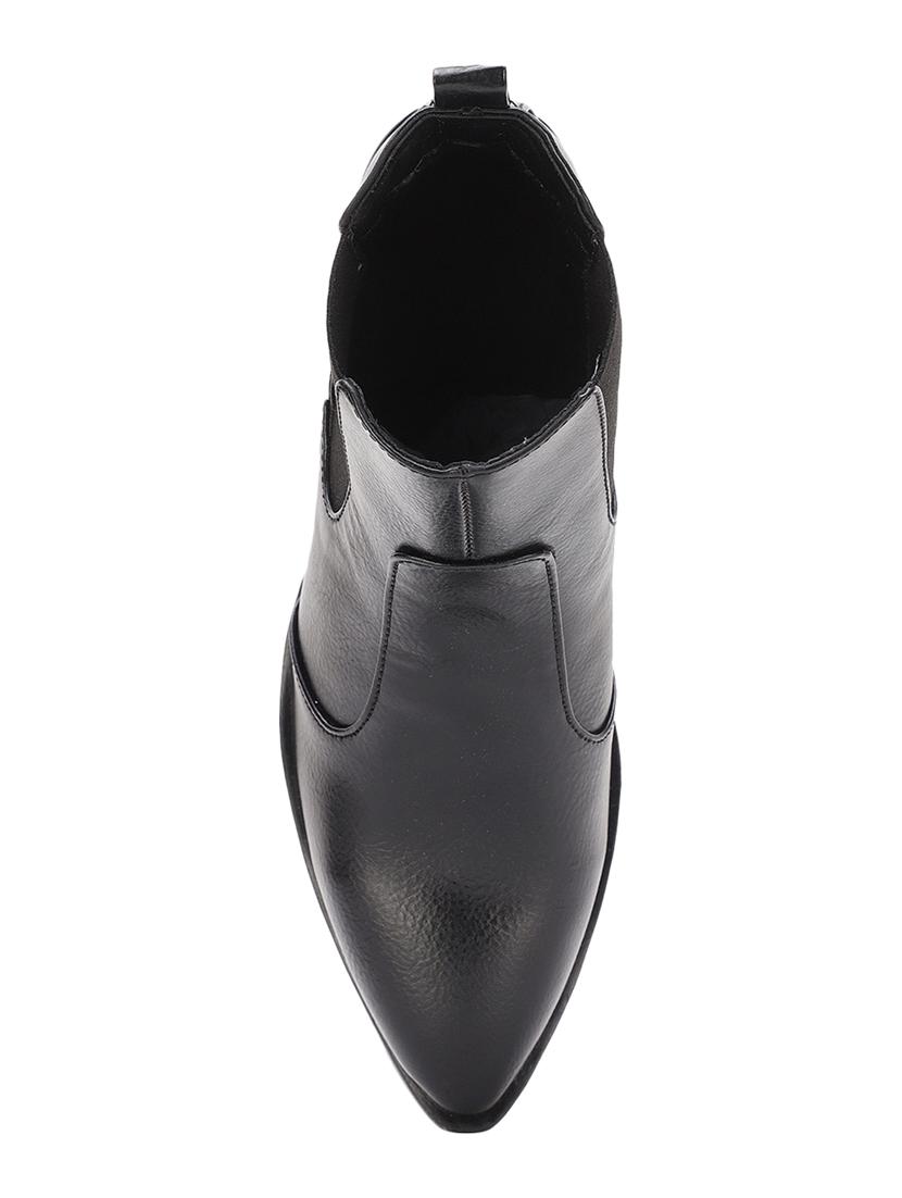 black faux leather ankle boots - 17438128 - Zoom Image - 4
