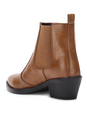 tan faux leather ankle boots - 17438129 - Standard Image - 3