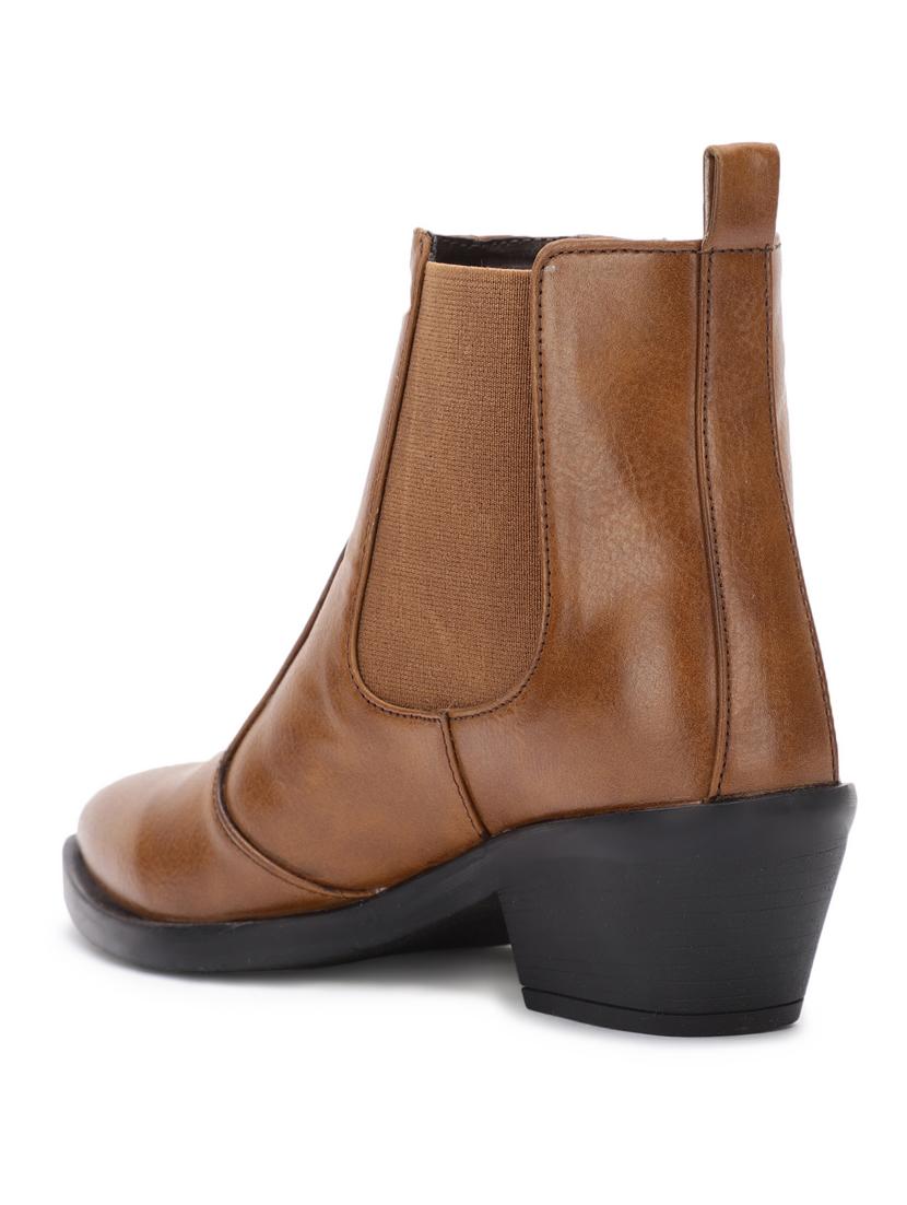 tan faux leather ankle boots - 17438129 - Zoom Image - 3
