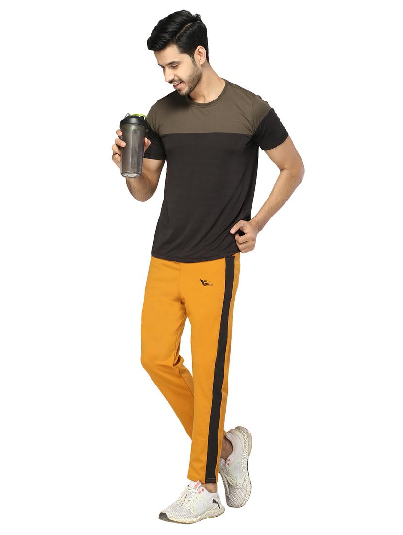 yellow side striped full length track pant - 17438209 - Zoom Image - 4