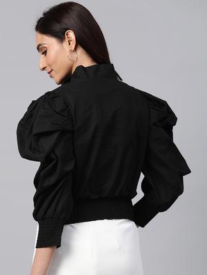 leg-o-mutton sleeves button up top - 17438244 - Standard Image - 3