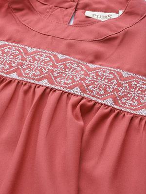 embroidered detail solid top - 17438246 - Standard Image - 5
