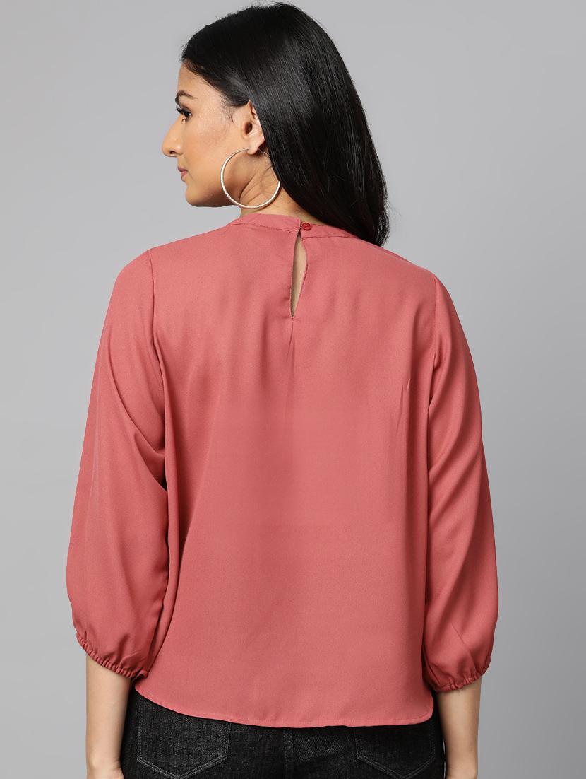 embroidered detail solid top - 17438246 - Zoom Image - 3