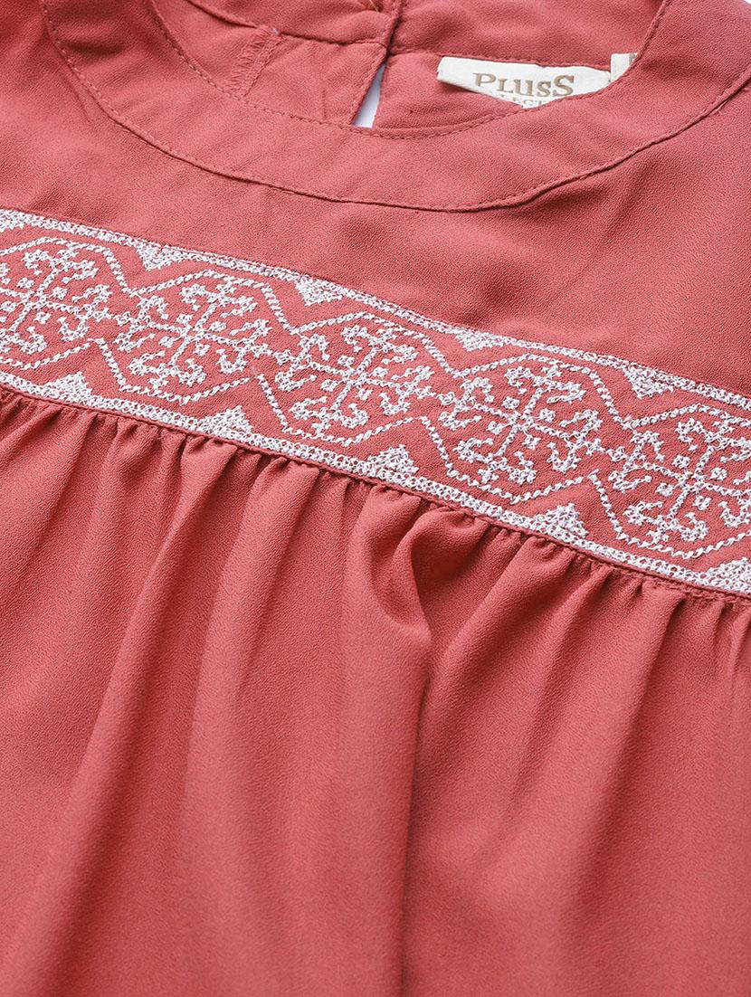 embroidered detail solid top - 17438246 - Zoom Image - 5