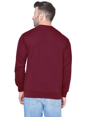 maroon solid fleece sweatshirt - 17438383 - Standard Image - 3