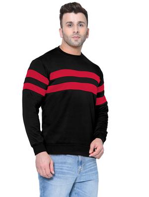 black color block cut & sew fleece sweatshirt - 17438387 - Standard Image - 2