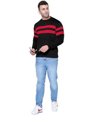 black color block cut & sew fleece sweatshirt - 17438387 - Standard Image - 4