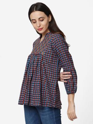 blue cotton regular tunic - 17438486 - Standard Image - 2