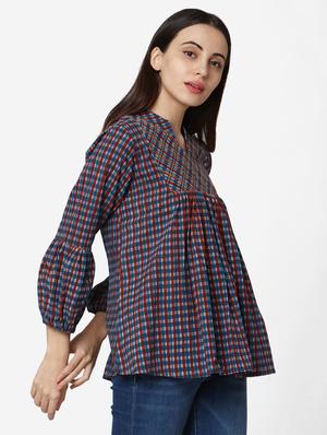 blue cotton regular tunic - 17438486 - Standard Image - 3