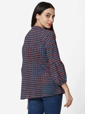 blue cotton regular tunic - 17438486 - Standard Image - 4