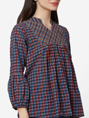 blue cotton regular tunic - 17438486 - Standard Image - 5