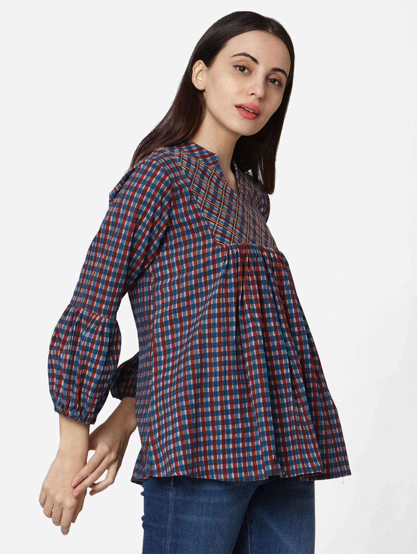 blue cotton regular tunic - 17438486 - Zoom Image - 3