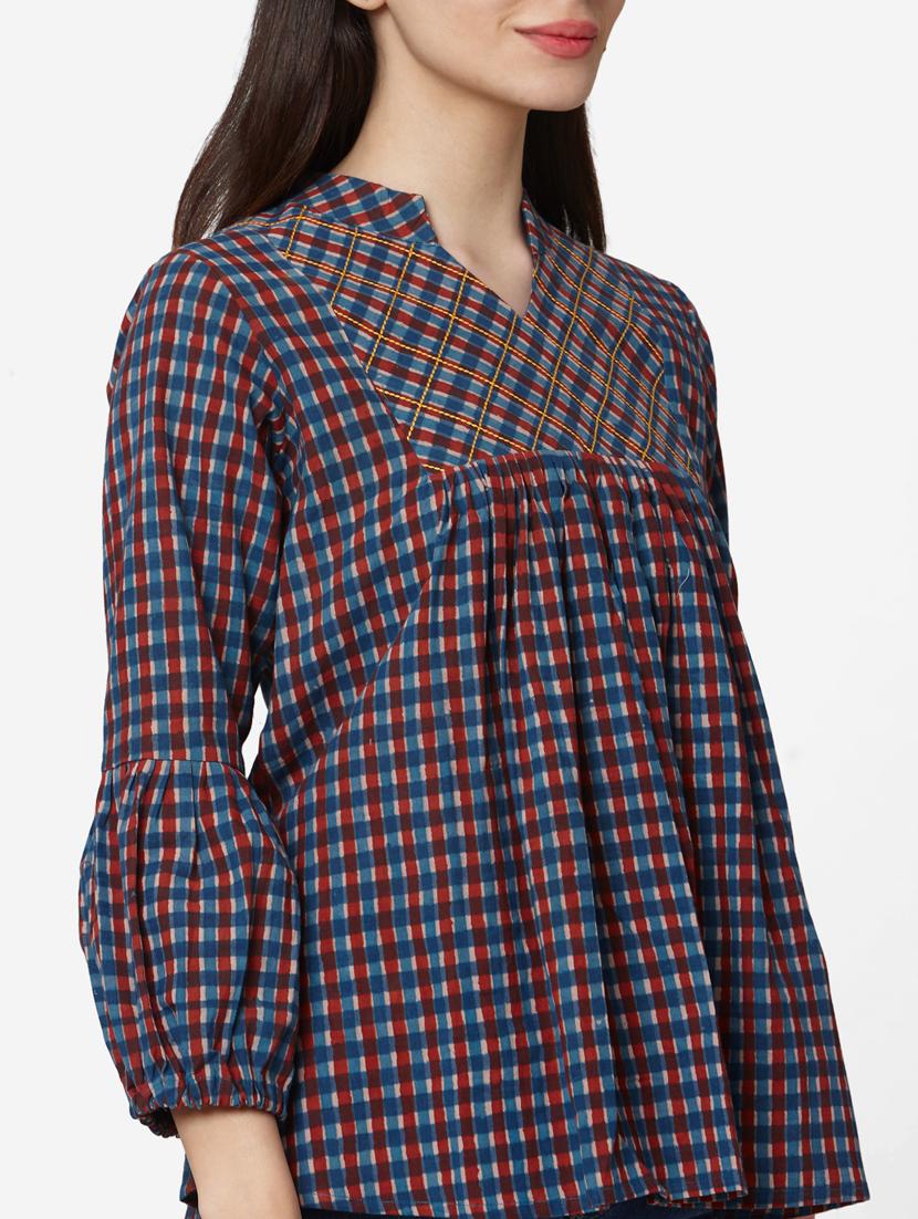 blue cotton regular tunic - 17438486 - Zoom Image - 5