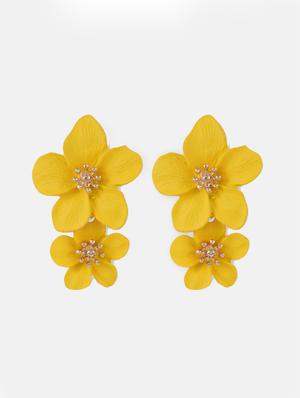 yellow metal drop earring - 17438547 - Standard Image - 2
